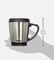 Silver Desktop Stainless Steel Coffee Mug With Easy Grip Handle 16 Oz